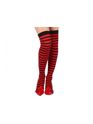 Medias de Rayas  Rojas y Negras barato – Tienda online de Medias de Rayas  Rojas y Negras