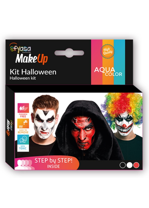 Maquillaje de Halloween 3 Colores N-B-R - Maquillaje