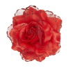 Flor con Pinza y Purpurina Roja - Flores y Peinetas de Flamenca