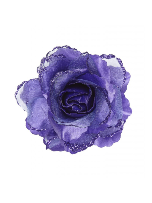 Flor con Pinza y Purpurina Morado - Flores y Peinetas de Flamenca