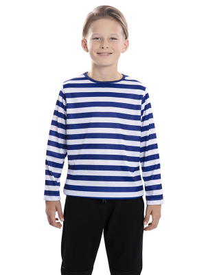 Camiseta de Rayas Azul y Blanca Infantil - DISFRACES INFANTILES