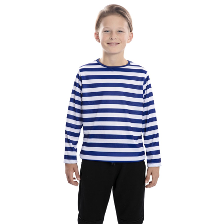Camiseta de Rayas Azul y Blanca Infantil - DISFRACES INFANTILES