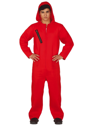 Disfraz de Convicto con Capucha Rojo - Disfraces de El Juego del Calamar Adulto
