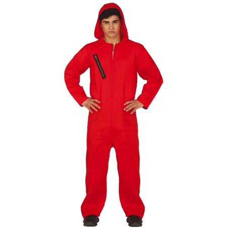 Disfraz de Convicto con Capucha Rojo - Disfraces de El Juego del Calamar Adulto