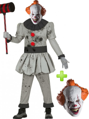 Disfraz de Payaso Malo con mascara de Pennywise - Packs Disfraces Halloween Adulto