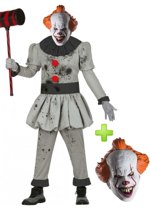 Disfraz de Payaso Malo con mascara de Pennywise - Packs Disfraces Halloween Adulto