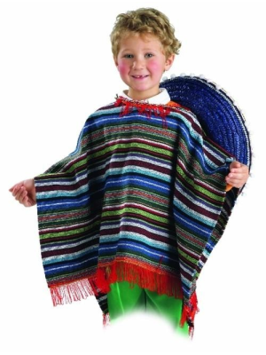 Poncho Mejicano Infantil - Disfraces de Mexicano para Niño