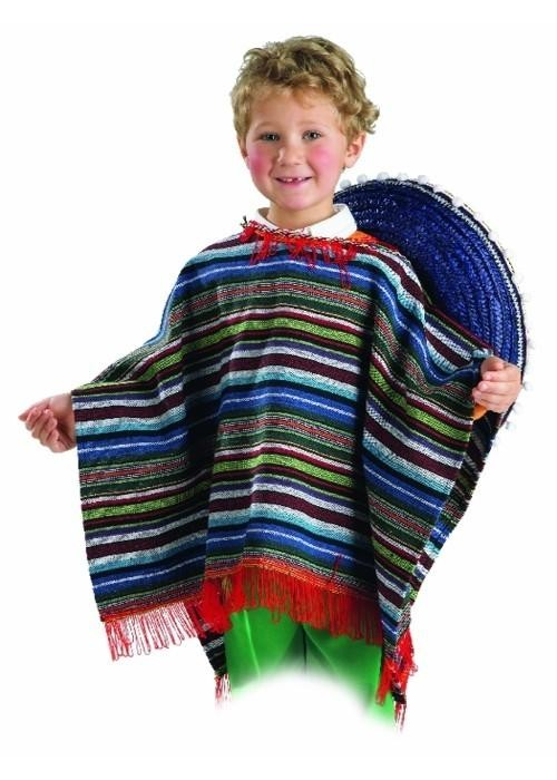 Poncho Mejicano Infantil - Disfraces de Mexicano para Niño