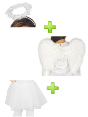 Set de Angel Blanco Infantil - Complementos Navideños