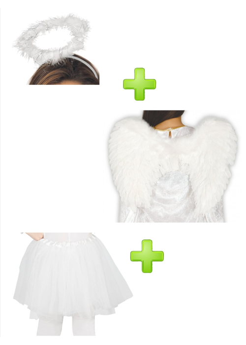 Set de Angel Blanco Infantil - Complementos Navideños
