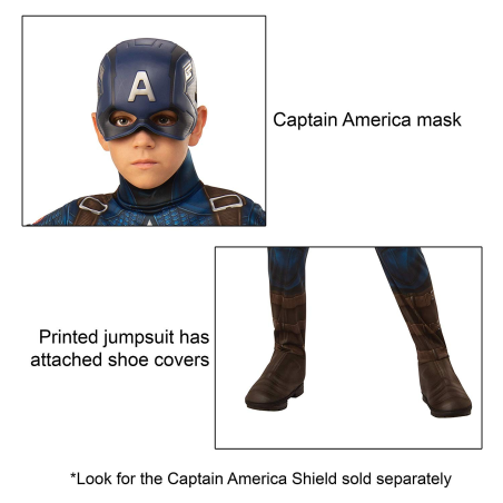 Disfraz de Capitan America con Musculos Infantil - Packs Capitan America