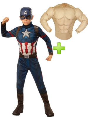 Comprar Disfraz de Capitan America con Musculos Infantil - Packs Capitan America
