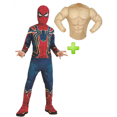 Disfraz de Iron Spiderman con Musculos - Packs de Spiderman