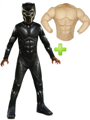 Comprar Disfraz de Black Panther con Musculos - Packs Black Panther