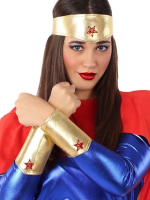 Cinta y Muñequeras Superheroina Wonder Girl - Sets