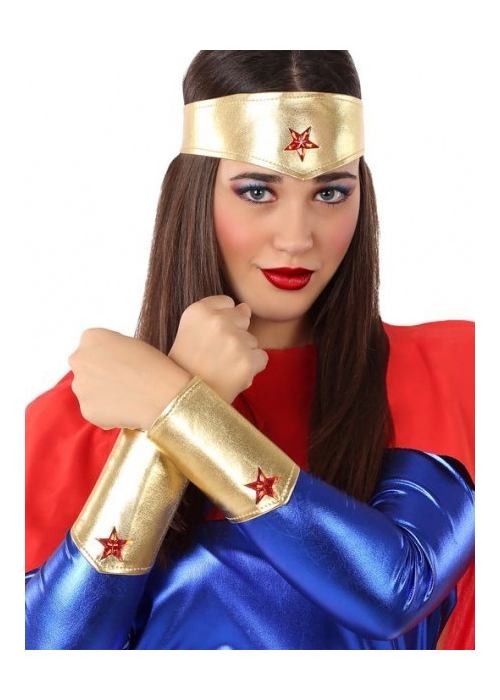 Cinta y Muñequeras Superheroina Wonder Girl - Sets