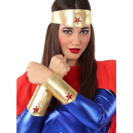Cinta y Muñequeras Superheroina Wonder Girl - Sets