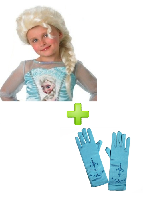 Perruca de l'Elsa Congelada, i guants
