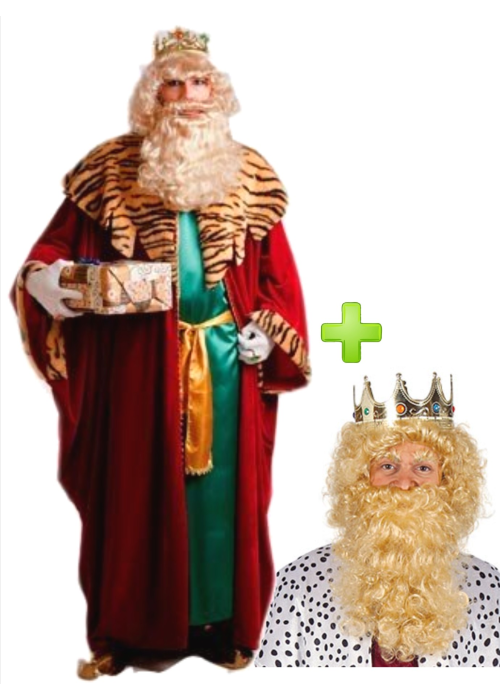 Rey Mago Gaspar amb la corona, perruca i barba