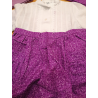 Conjunto Casera Blanco y Morado Delantal Flores - Trajes Neska - Baserritarra Niña