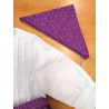 Conjunto Casera Blanco y Morado Delantal Flores - Trajes Neska - Baserritarra Niña