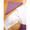 Conjunto Casera Blanco y Morado Delantal Flores - Trajes Neska - Baserritarra Niña
