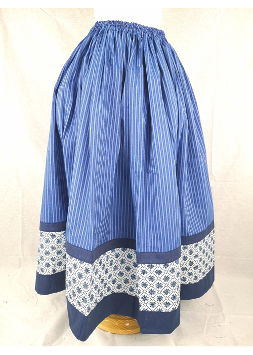 Faldilla Casolana Pintada De Blau Biaix Eguzkilores