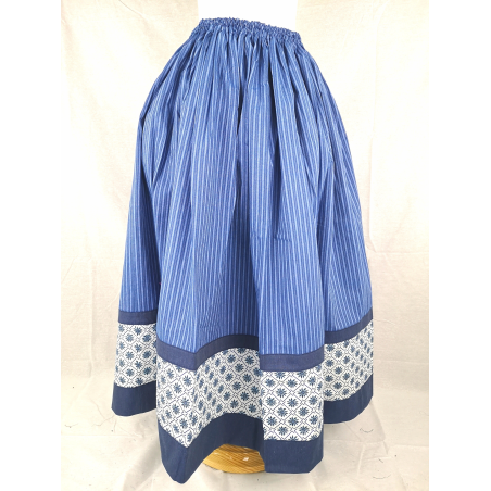 Faldilla Casolana Pintada De Blau Biaix Eguzkilores