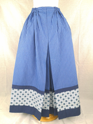 Falda Casera Rayas Azul Bies Eguzkilore - Faldas Regionales, Enaguas y Pololos