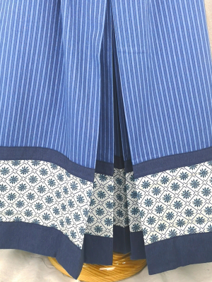 Faldilla Casolana Pintada De Blau Biaix Eguzkilores
