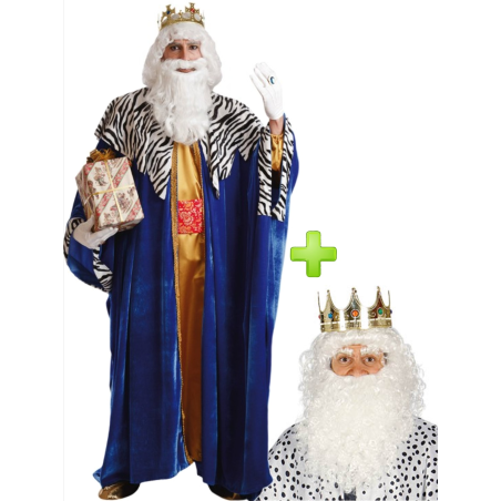 Vestit Rey Mago Melchor amb la corona, perruca i barba
