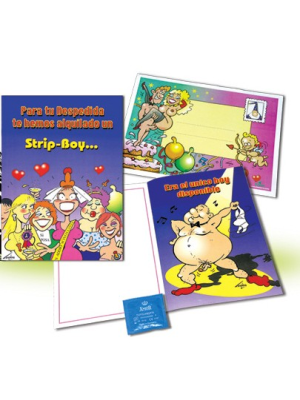Tarjeta Para tu Despedida Te Hemos Alquilado un STrip Boy - Tarjetas para Despedidas