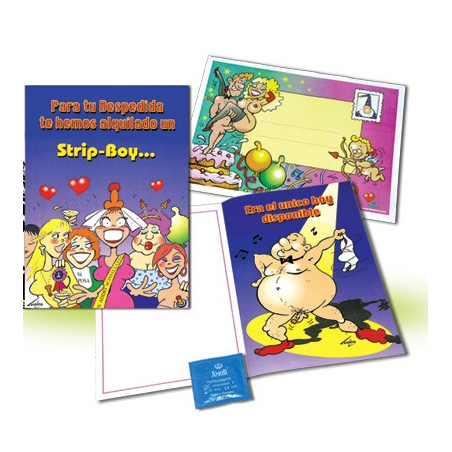 Tarjeta Para tu Despedida Te Hemos Alquilado un STrip Boy - Tarjetas para Despedidas