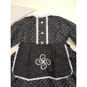 Conjunto Flores Negro Bebe - Trajes Vascos Bebe