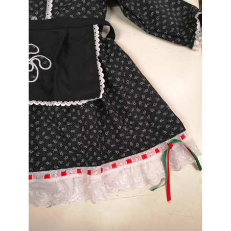 Conjunto Flores Negro Bebe - Trajes Vascos Bebe