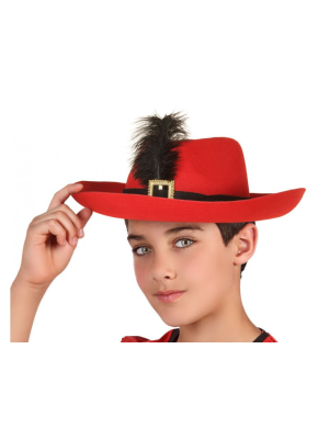 Sombrero Mosquetero Rojo Infantil - Sombreros