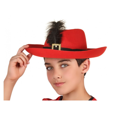 Sombrero Mosquetero Rojo Infantil