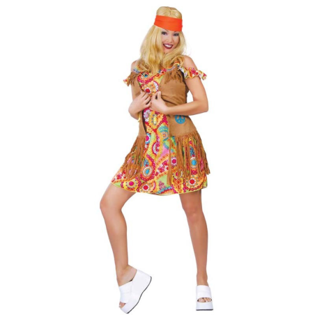 Disfraz De Hippie Flower Chaleco Chica -  Disfraces años 60-70 (Hippies)