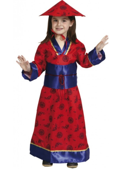 Disfraz de China Azul Infantil - Disfraces Orientales Para Niñas