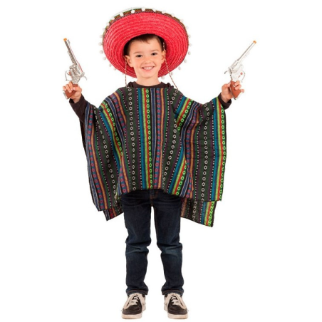 Poncho Mejicano Infantil - Disfraces de Mexicano para Niño