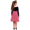 Falda Fucsia Lunares Blancos Infantil - Años 50-60 (Grease)