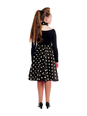Falda Negra Lunares Blancos Infantil - Años 50-60 (Grease)