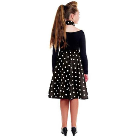 Falda Negra Lunares Blancos Infantil - Años 50-60 (Grease)