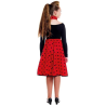 Falda Roja Lunares Negros Infantil - Años 50-60 (Grease)