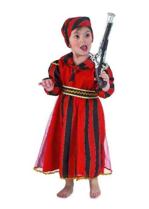 Disfraz de Pirata Bucanera Roja Bebe - Disfraces de Piratas para Bebes
