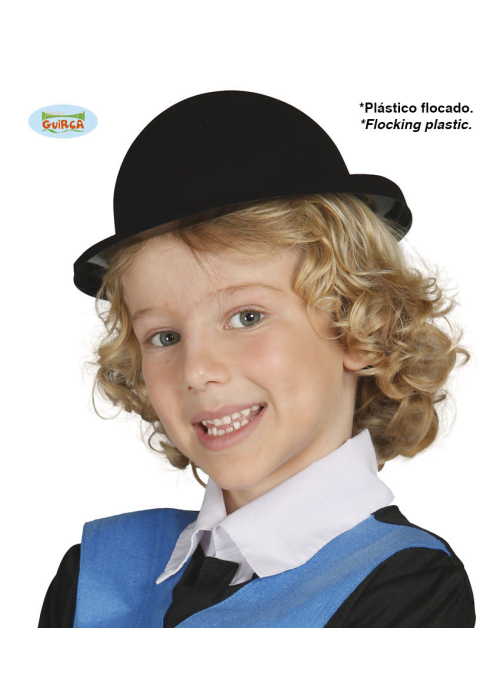 Bombin Flocado Negro Infantil - Sombreros
