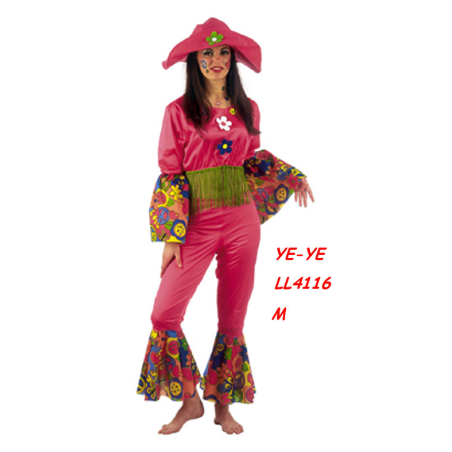 Disfraz De Hippie Rosa Mujer - Disfraces años 60-70 (Hippies)