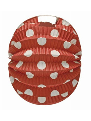linterna, polka dot gorria eta zuria