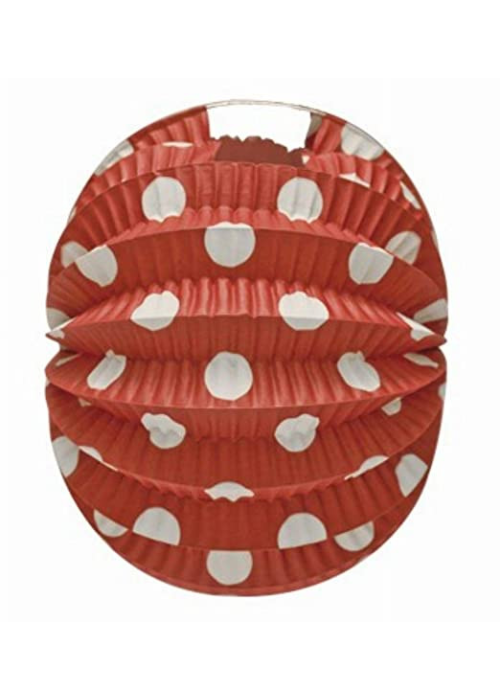 linterna, polka dot gorria eta zuria