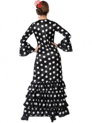Disfraz de Sevillana Negra con Lunar Blanco - Disfraces de Faralaes y Toreros